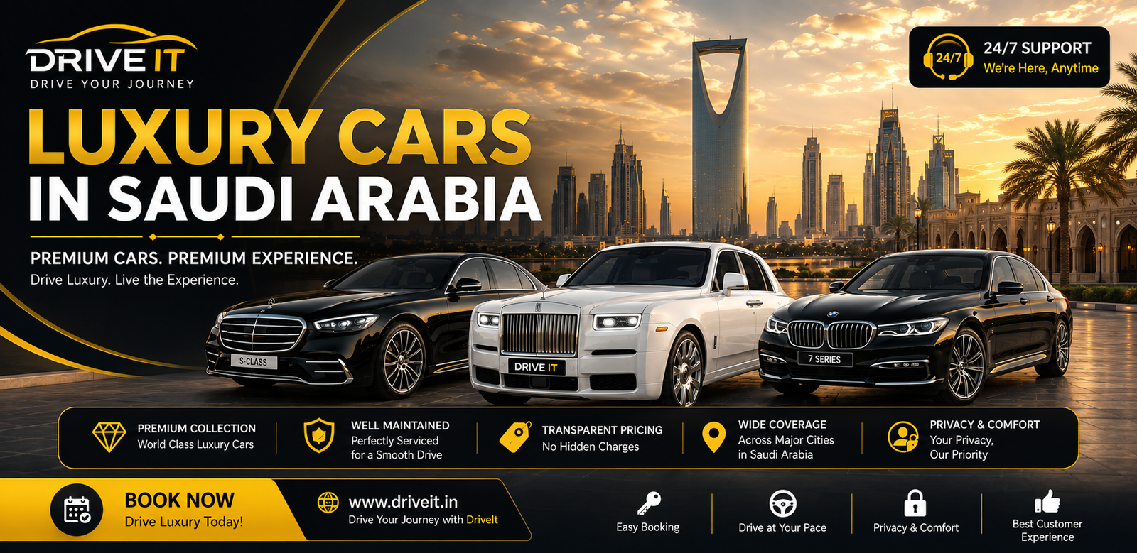 Luxury Car Rental KSA Banner